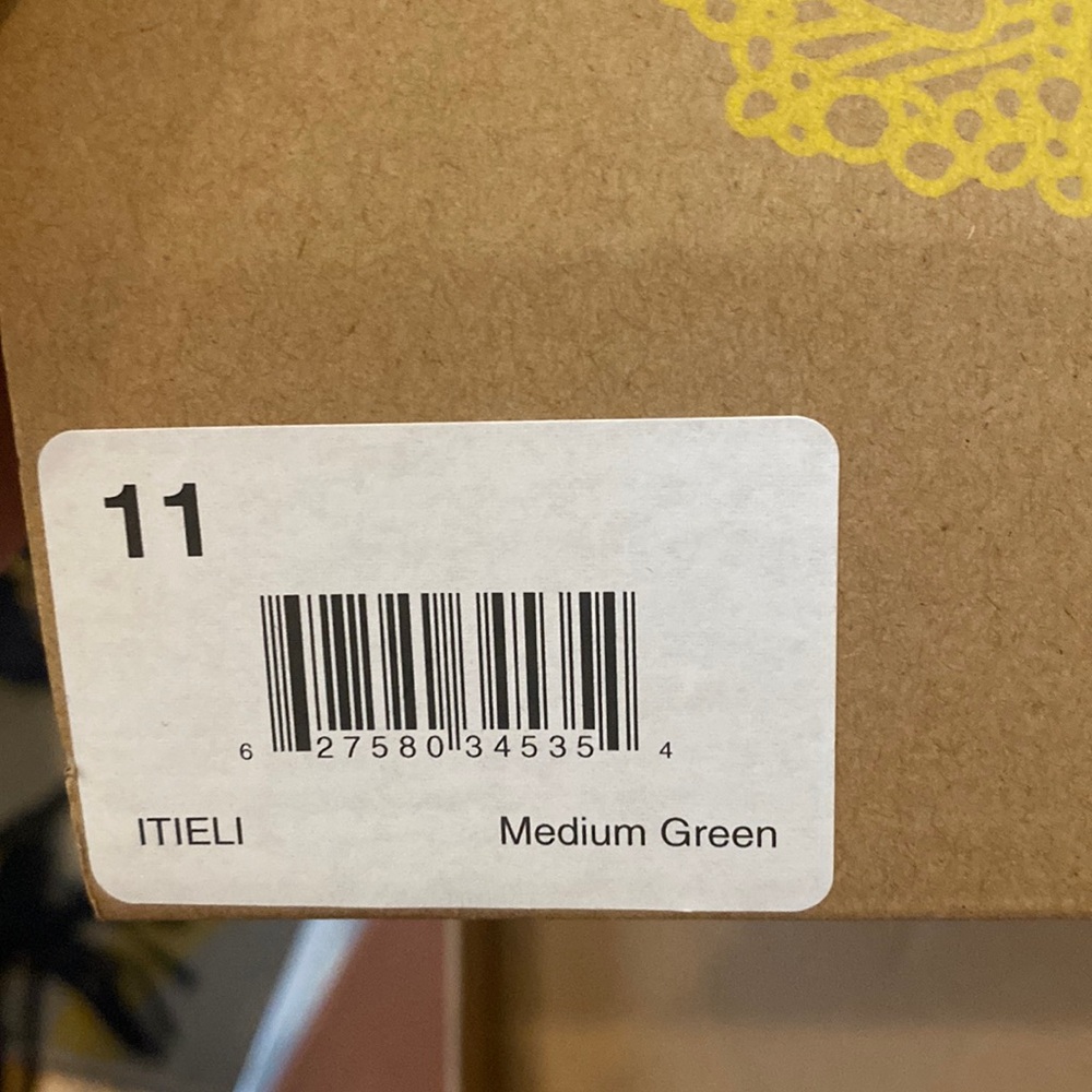 Green suede open toe heels